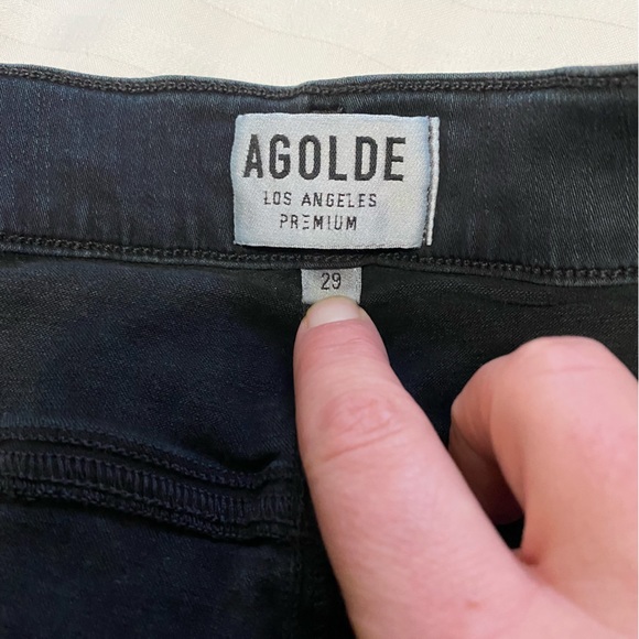 Agolde Sophie High Rise Distressed Skinny Jean Ruthless Black size 29 - Picture 12 of 15